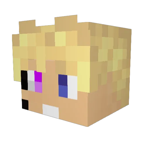 Kahzan_ Minecraft avatar head, 3D render