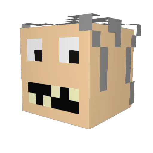 Kai110 Minecraft avatar head, 3D render