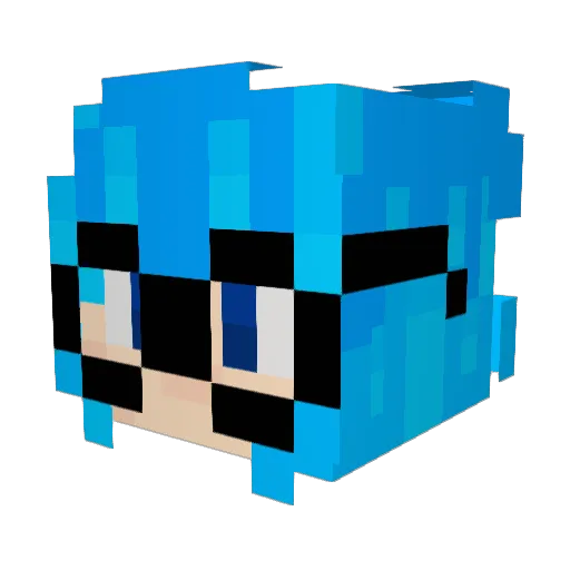 KaiAnime Minecraft avatar head, 3D render