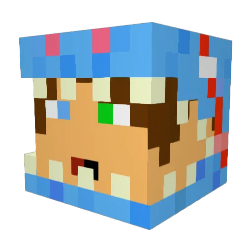 KaiBlackYT Minecraft avatar head, 3D render