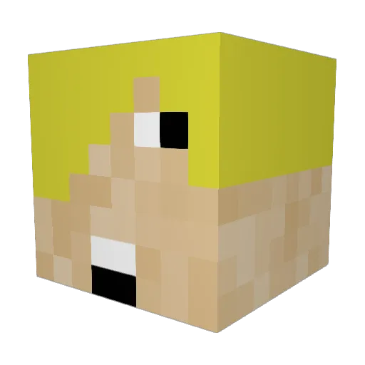 KaiChungSky Minecraft avatar head, 3D render