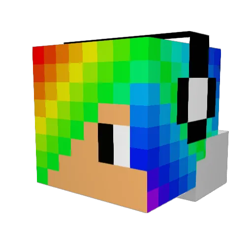 KaiPipAsh Minecraft avatar head, 3D render
