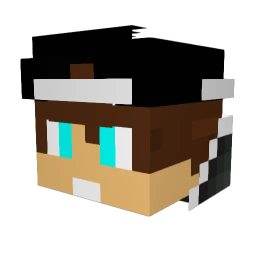 KaiPlaysMC Minecraft avatar head, 3D render