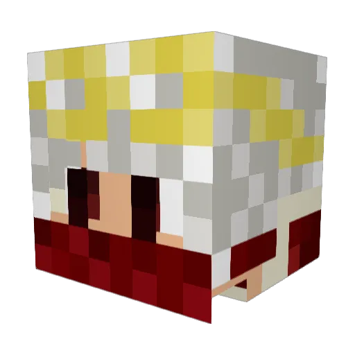 Kaibe_18 Minecraft avatar head, 3D render