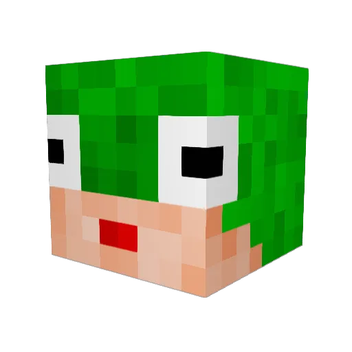 Kaibu_ Minecraft avatar head, 3D render