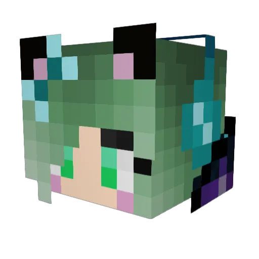 Kaichiri Minecraft avatar head, 3D render