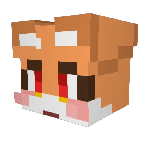 Kaichu_The_Fox Minecraft avatar head, 3D render