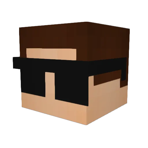 Kaicloud Minecraft avatar head, 3D render