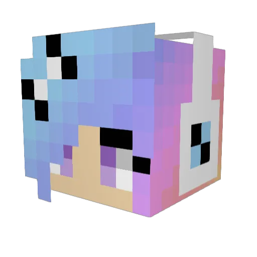 KaidaLady Minecraft avatar head, 3D render