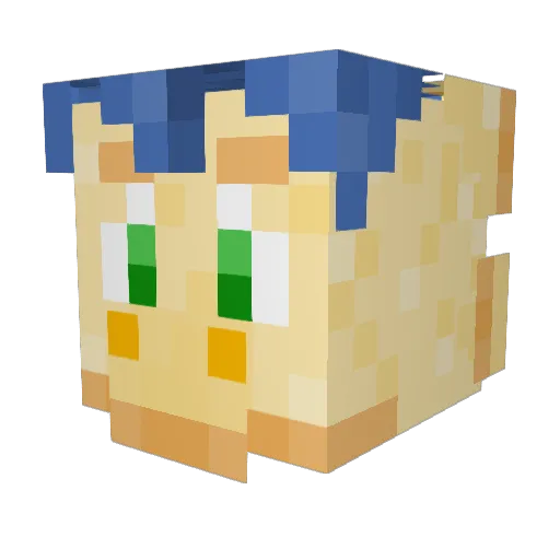 Kaideart Minecraft avatar head, 3D render