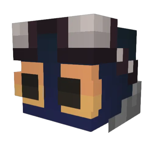 Kaifura Minecraft avatar head, 3D render