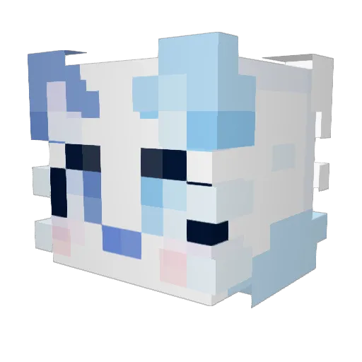 Kaihrei Minecraft avatar head, 3D render