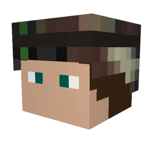 Kaiihua Minecraft avatar head, 3D render