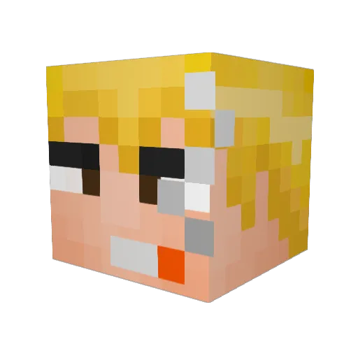 Kaiishu Minecraft avatar head, 3D render