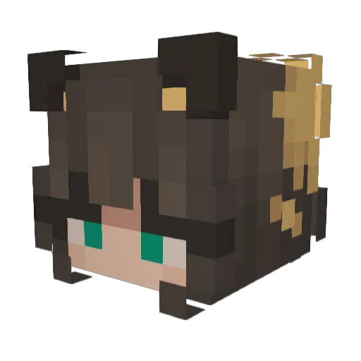 Kaiiuu Minecraft avatar head, 3D render