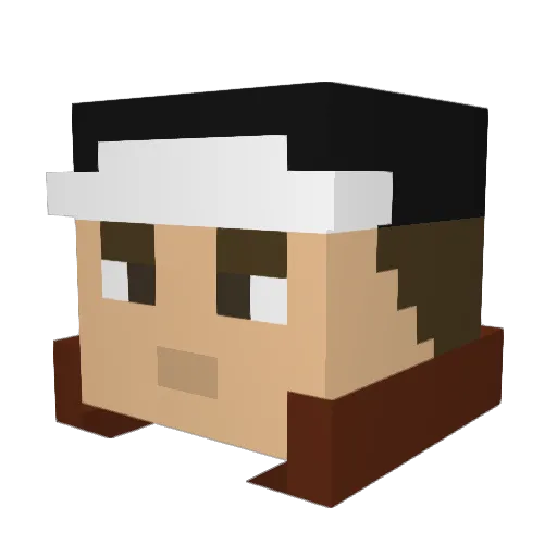 Kaiju83 Minecraft avatar head, 3D render