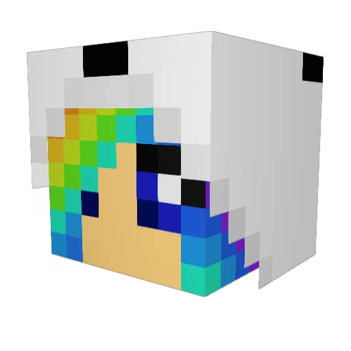 KaikoKokoro Minecraft avatar head, 3D render