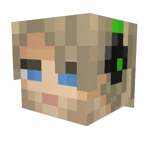 Kailaini Minecraft avatar head, 3D render