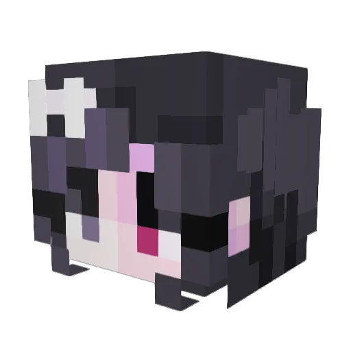 Kailette Minecraft avatar head, 3D render