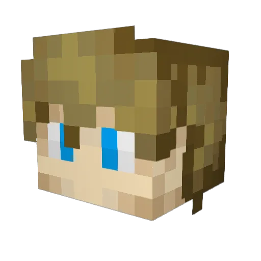 Kailuhm Minecraft avatar head, 3D render