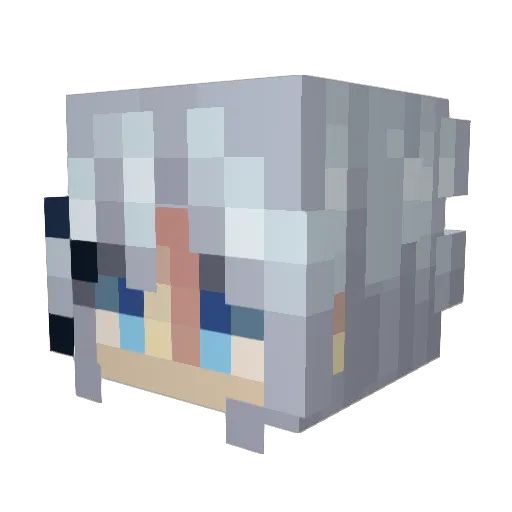 Kaimro Minecraft avatar head, 3D render
