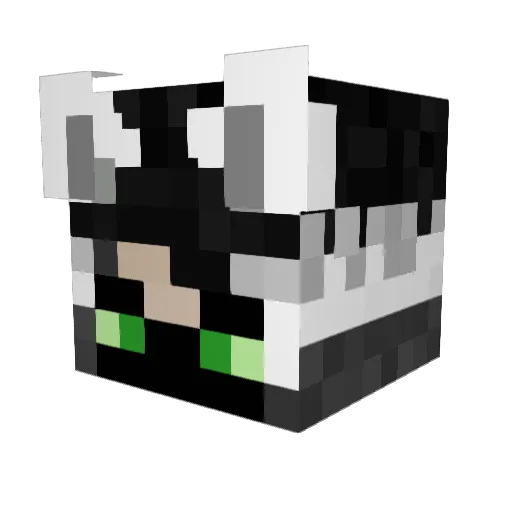 KaimuraSheCat Minecraft avatar head, 3D render