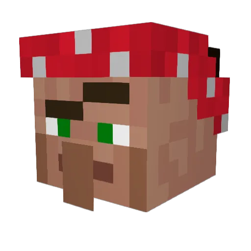 Kaimynas Minecraft avatar head, 3D render