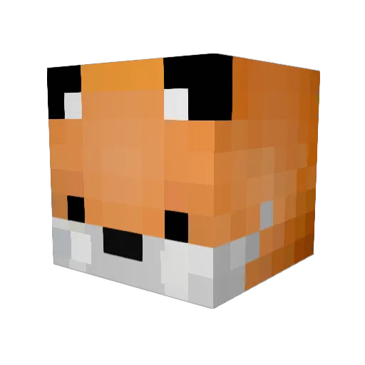 KainFox Minecraft avatar head, 3D render