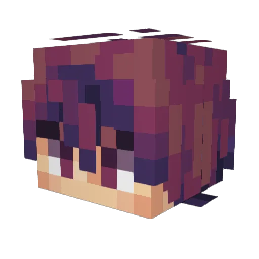 Kaioku2 Minecraft avatar head, 3D render