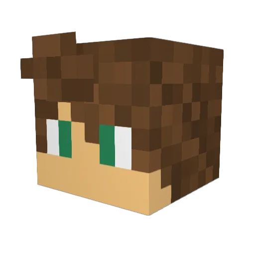 Kaiomon Minecraft avatar head, 3D render