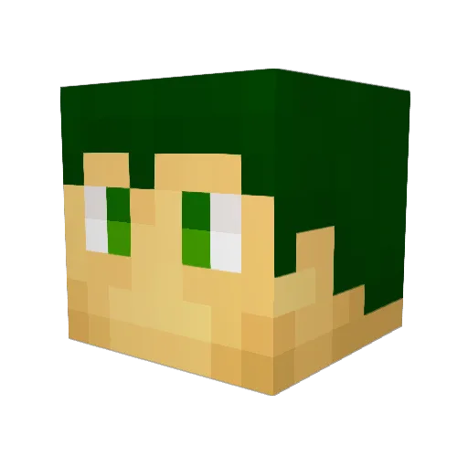 Kairyuka Minecraft avatar head, 3D render