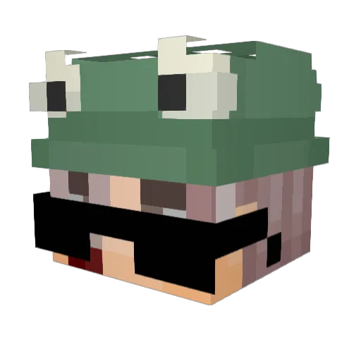 Kaiserchie Minecraft avatar head, 3D render