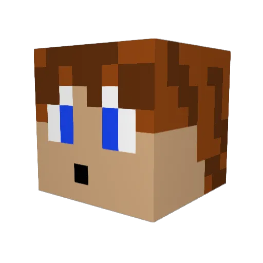 Kaishiern Minecraft avatar head, 3D render