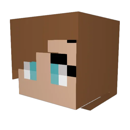 Kaitlincs Minecraft avatar head, 3D render