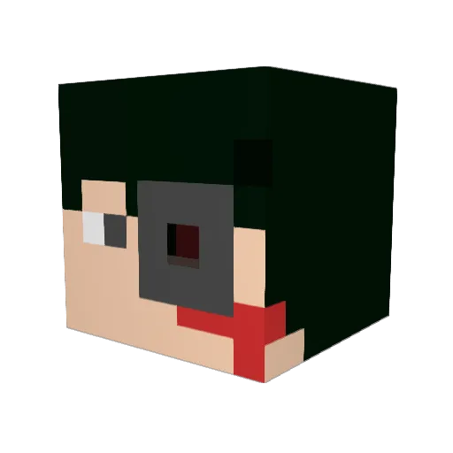 Kaito1610 Minecraft avatar head, 3D render
