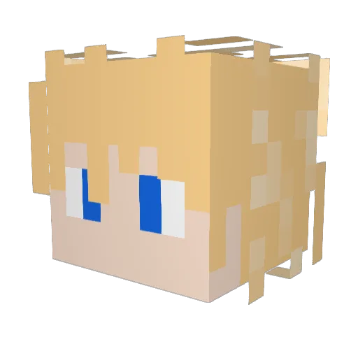 KaitoShionGGO Minecraft avatar head, 3D render