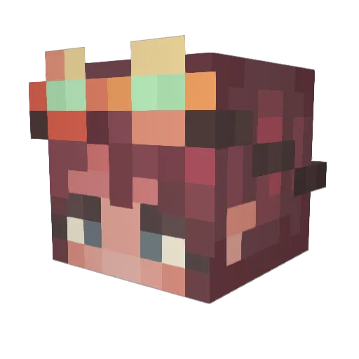 KaitoTheCat_ Minecraft avatar head, 3D render
