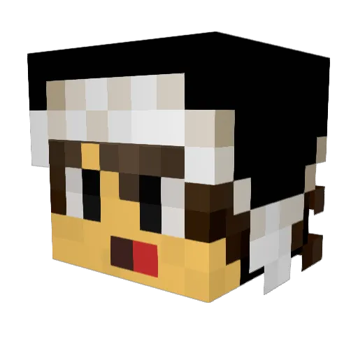 KaitoTheGamer Minecraft avatar head, 3D render