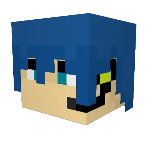 KaitoandMiku Minecraft avatar head, 3D render