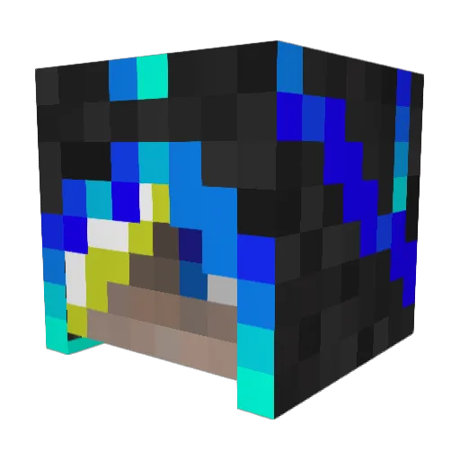 Kaitoboy Minecraft avatar head, 3D render