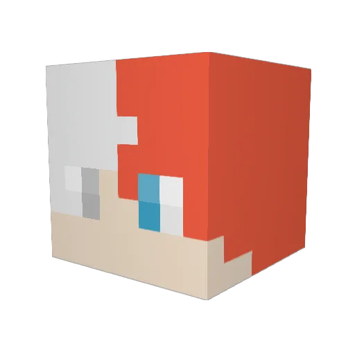 Kaiudesu Minecraft avatar head, 3D render