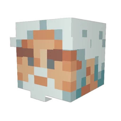Kaiviticuzzys Minecraft avatar head, 3D render