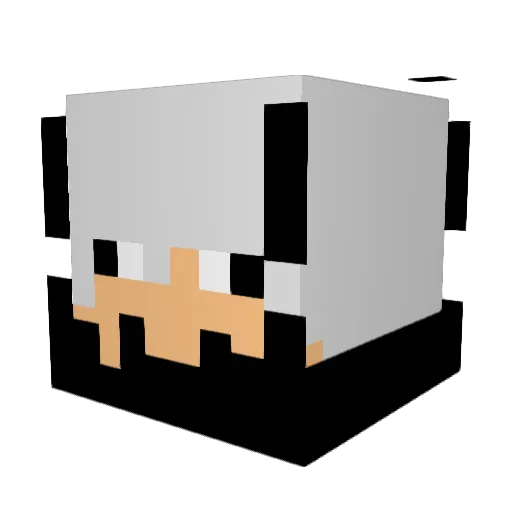 Kaizenchi Minecraft avatar head, 3D render