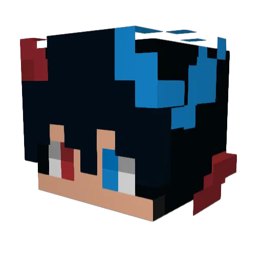 KaizoNoct Minecraft avatar head, 3D render