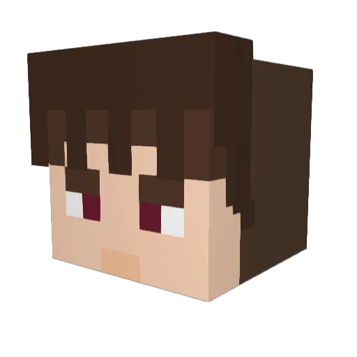 Kaizohku Minecraft avatar head, 3D render