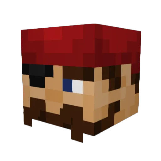 Kaizokid Minecraft avatar head, 3D render