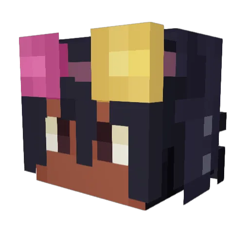 Kaizoono Minecraft avatar head, 3D render