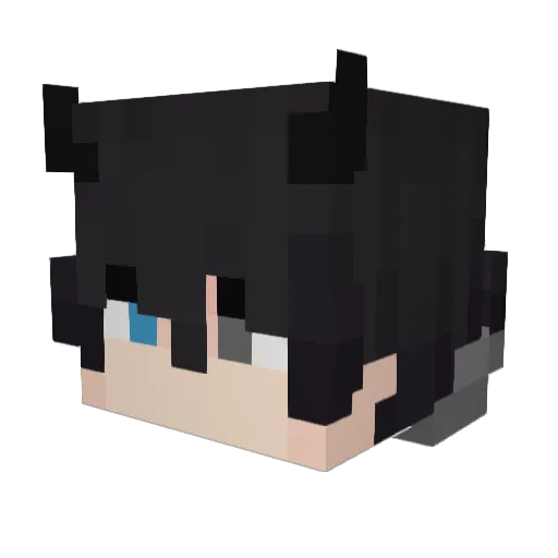 Kaizujutora Minecraft avatar head, 3D render