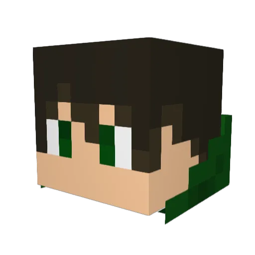 Kaizutama Minecraft avatar head, 3D render