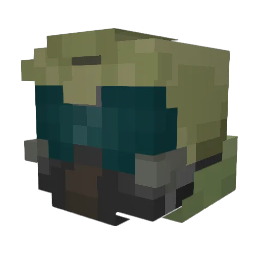 KajFi120 Minecraft avatar head, 3D render